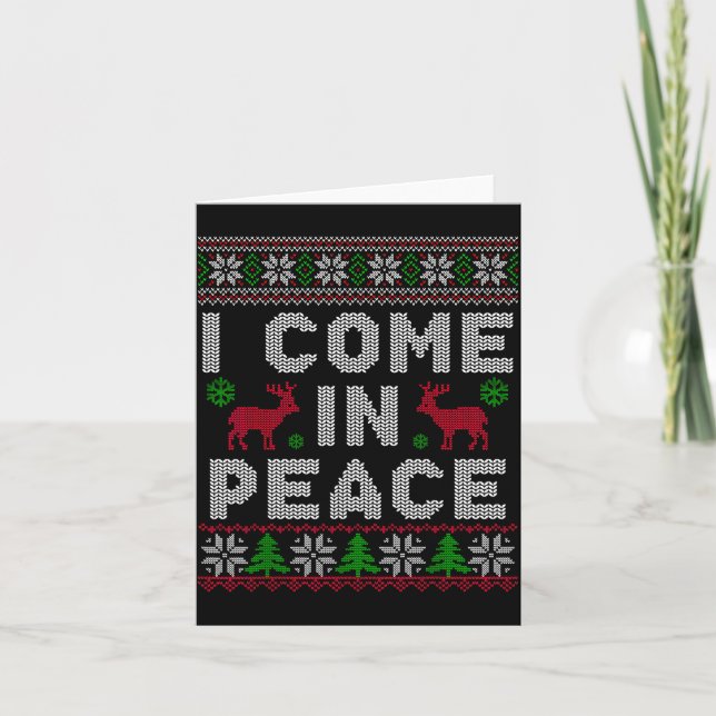 I Come In Peace Couple Matching Ugly Christmas Swe Karte (Vorderseite)