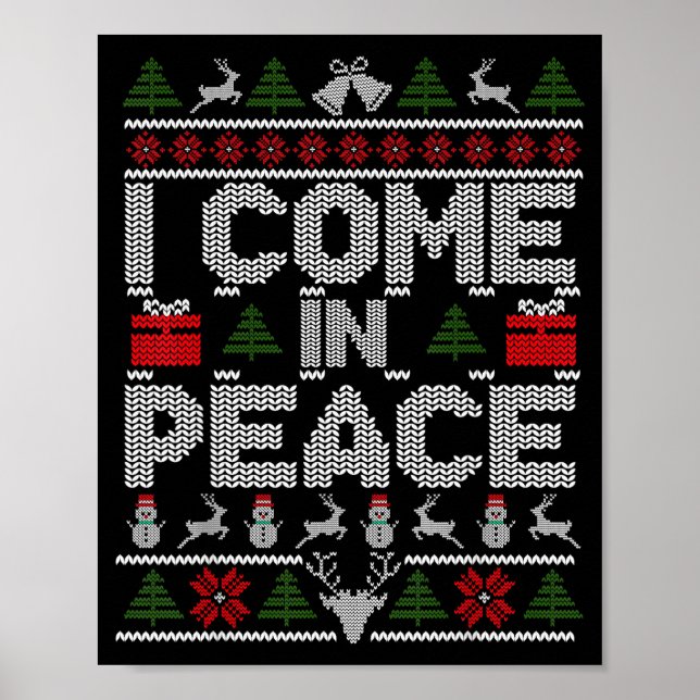 I Come In Peace Couple Matching Ugly Christmas Swe Poster (Vorne)