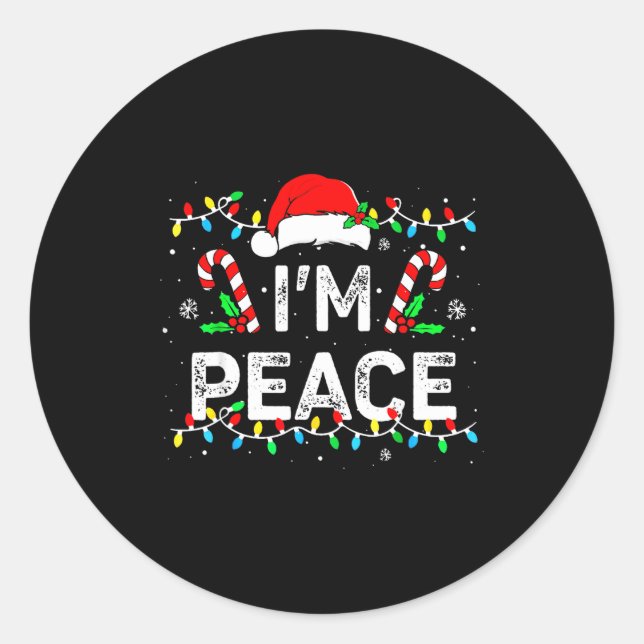 I Come In Peace I'm Peace Matching Ugly Christmas  Runder Aufkleber (Vorderseite)