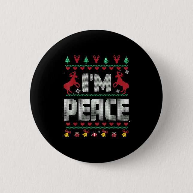 I Come In Peace - I'm Peace Xmas Matching Couples  Button (Vorderseite)