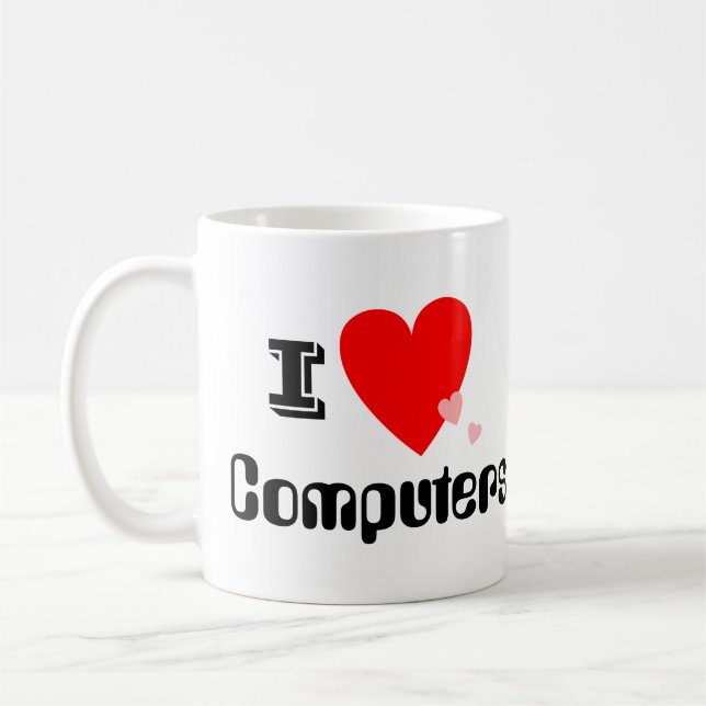 I Computer-Tasse des Herz-(Liebe) Kaffeetasse (Links)