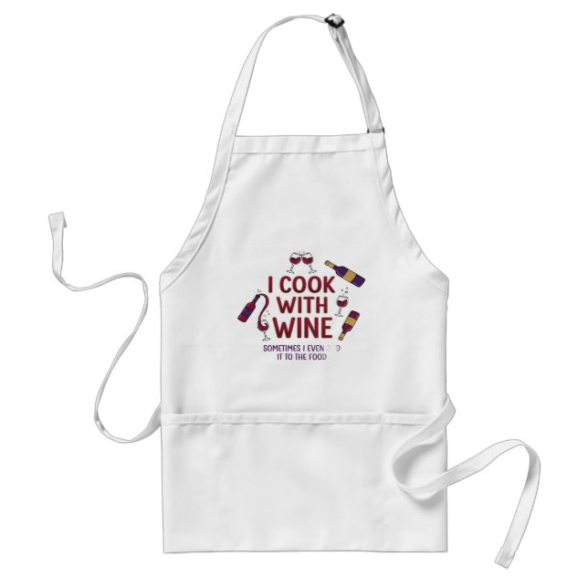 I Cook With Wine Funny Cooking Apron Schürze (Vorne)