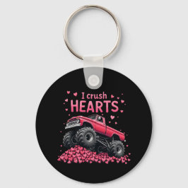 I Crush Hearts Funny Monster Truck Valentine Schlüsselanhänger