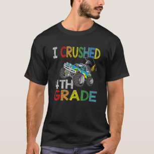 I Crushed 4th Grade Abschluss Boys Monster Truck T-Shirt