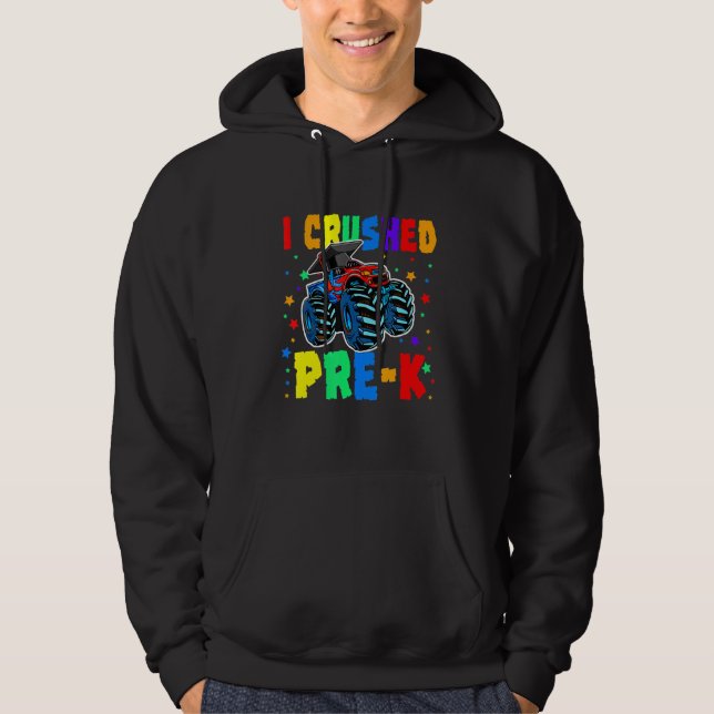 I Crushed Pre-K Monster Truck Graduation Cap Shirt (Vorderseite)