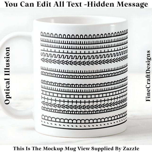 I’d Rather Be Asleep Hidden Message 086 Funny  Kaffeetasse (Von Creator hochgeladen)