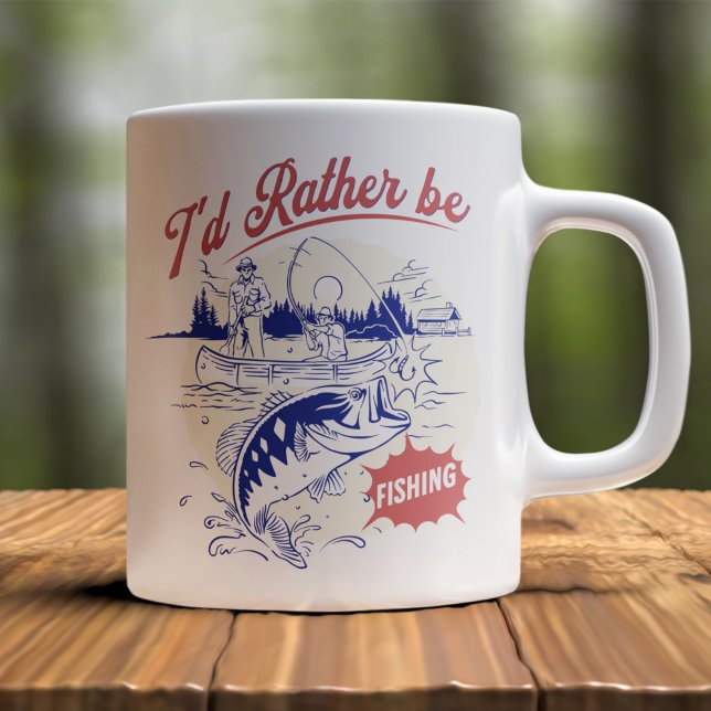 I’d Rather Be Fishing, Funny Fishing Saying Kaffeetasse (Von Creator hochgeladen)