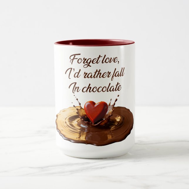 “I’d rather fall in chocolate” Humorous mug Tasse (Zentrum)