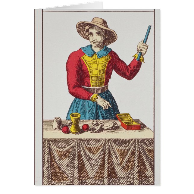 I der Magier, sieben Tarotkarten (Vorne)