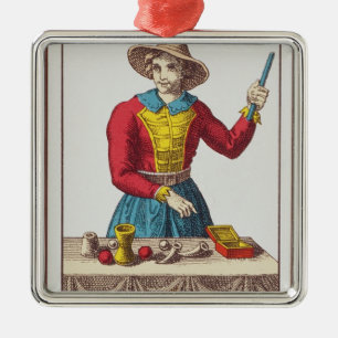 I der Magier, sieben Tarotkarten Ornament Aus Metall