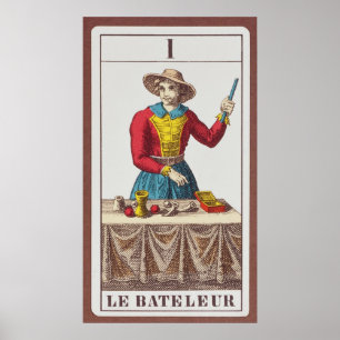 I der Magier, sieben Tarotkarten Poster