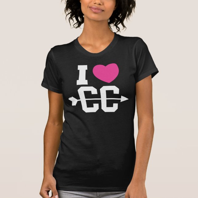 I der T - Shirt der Liebe-Querland-dunklen Frauen (Vorderseite)