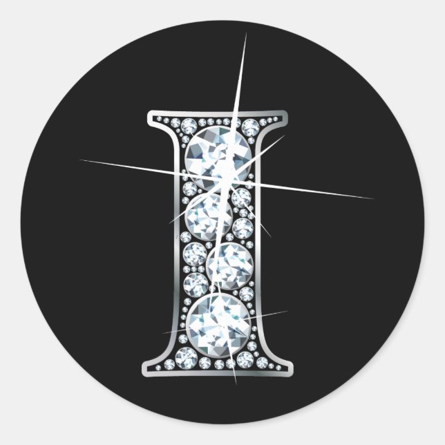 "I" Diamond Bling Sticker (Vorderseite)