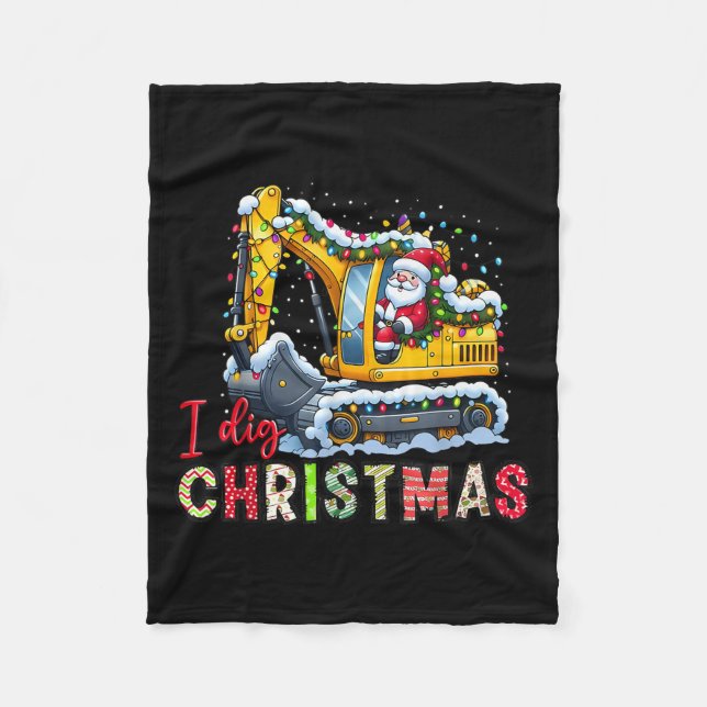 I Dig Christmas Backcute Ss Niedlich Ss Loader San Fleecedecke (Vorderseite)