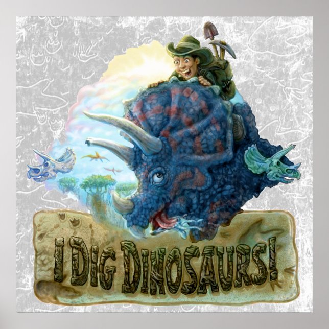 I Dig Dinosaurier Poster (Vorne)