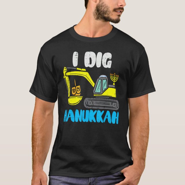 I Dig Hanukkah Excavator Construction Toddler Hanu T-Shirt (Vorderseite)