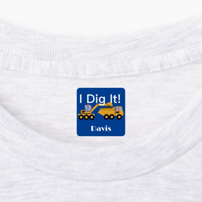 I Dig It Design - Petit Étiquette Carré de vêtemen (Apposé)