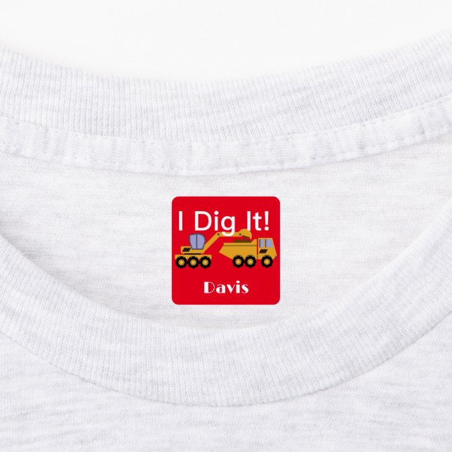 I Dig It Design - Petit Étiquette Carré de vêtemen (Apposé)