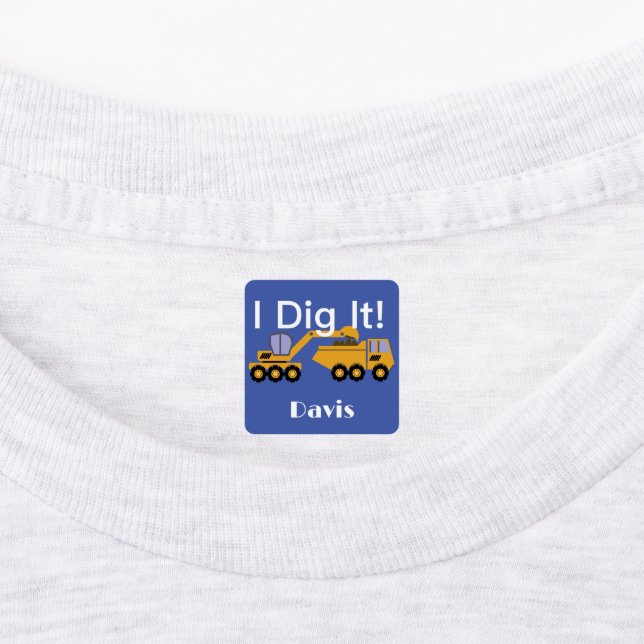 I Dig It Design - Petit Étiquette Carré de vêtemen (Apposé)