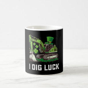 I Dig Luck Excavator St Patrick's Day Irish Kaffeetasse
