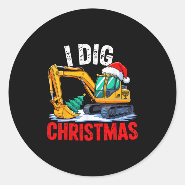 I Diving Weihnachtsgrabbau Xmas Toddle Runder Aufkleber (Vorderseite)