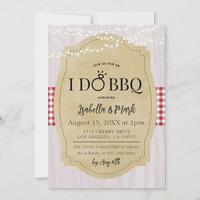 I Do BBQ Barbecue Bridal Shower Invitation (Devant)