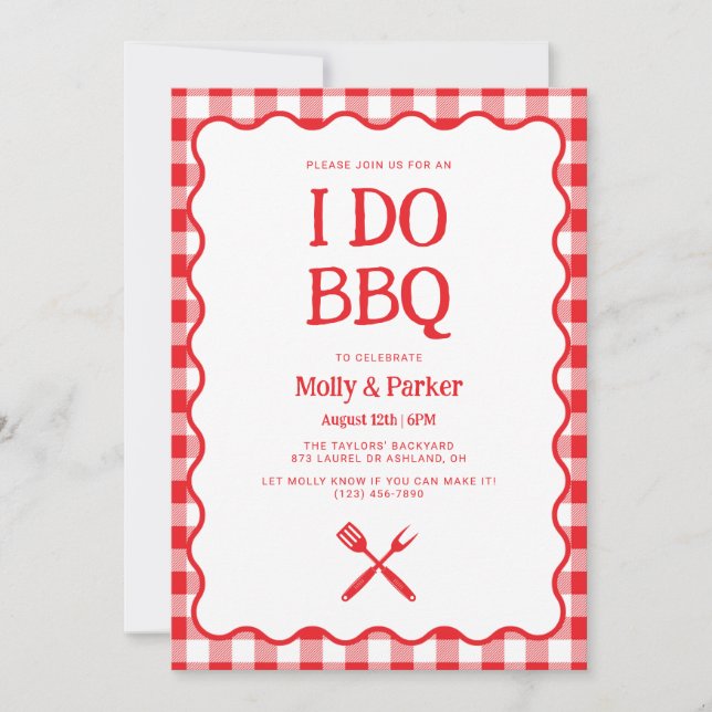 I Do BBQ Wedding Barbecue Invitation Einladung (Vorderseite)