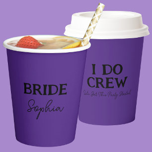 I Do Crew Braut in Lila Pappbecher