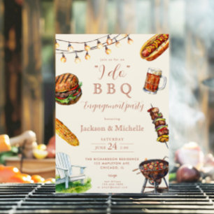I DO GRILLEN barbeque Verlobungsparty Einladung