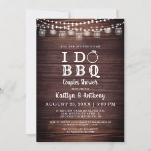 I DO GRILLEN Paare Dusche Wood Mason Jar Leuchten Einladung