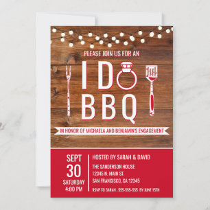 I Do GRILLEN Rustic Engagement Party Paare Dusche Einladung