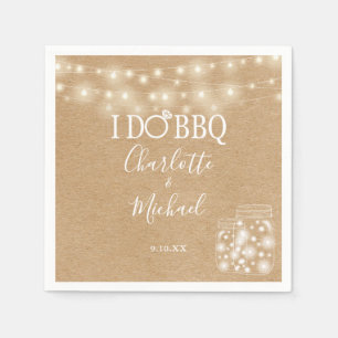 I Do GRILLEN Rustic Kraft Mason Jar Verlobung Napk Serviette