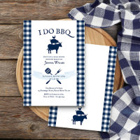 I Do GRILLEN Vintag Navy Blue Gingham Brautparty