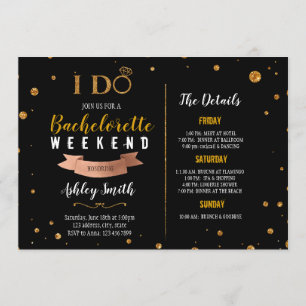 I DO Thème Bachelorette Itinéraire invitation