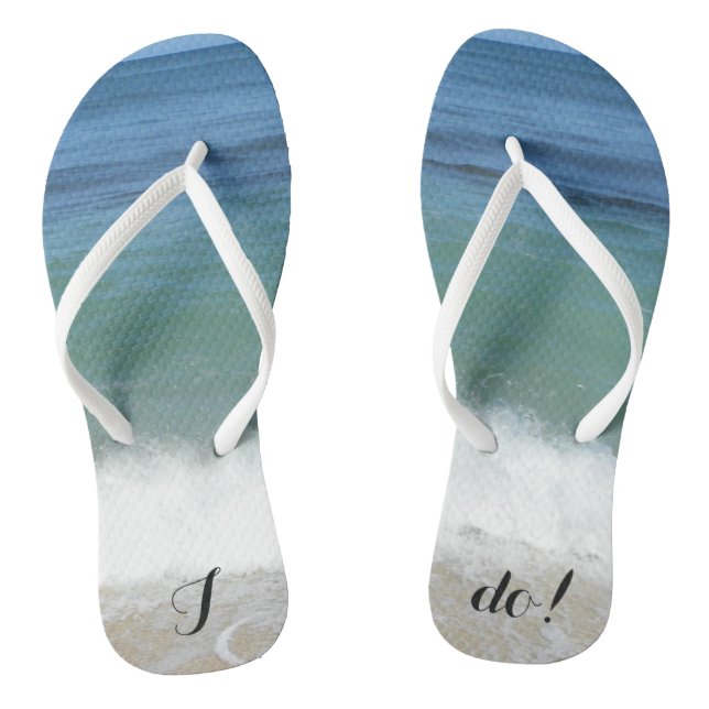 "I do" Tropical Beach Flip Flops (Fußbett)