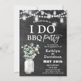 I DO Verlobung Eucalyptus Floral Chalkboard GRILLE Einladung