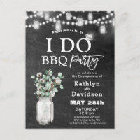 I DO Verlobung Eucalyptus Floral Chalkboard GRILLE