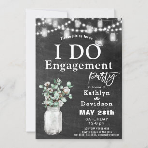 I DO Verlobung Eucalyptus Floral Chalkboard Party Einladung