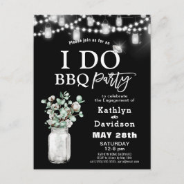 I DO Verlobung Eukalyptus Greenery GRILLEN Party Einladungspostkarte