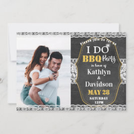 I DO Verlobung Foto Elegante Lace Chalkboard GRILL Einladung