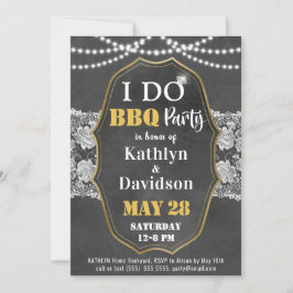 I DO Verlobung Foto Elegante Lace Chalkboard GRILL Einladung