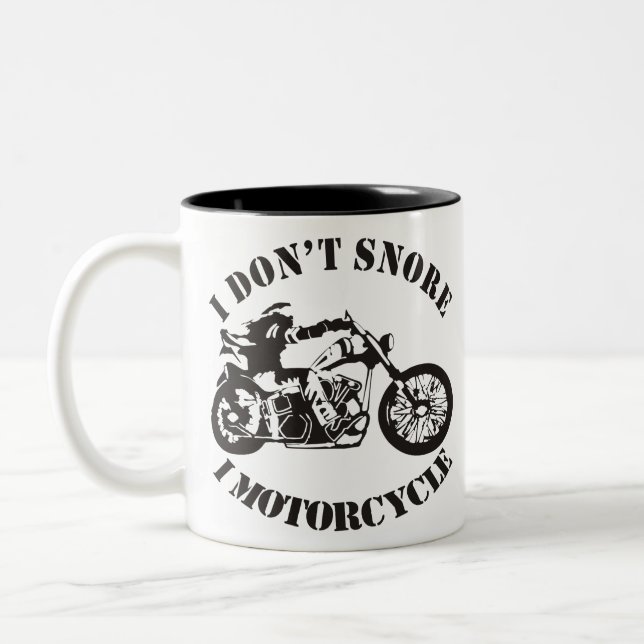 I Don't Snore I Motorrad ##USAPatriotGraphics Zweifarbige Tasse (Links)