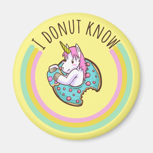 I Donut Know | Einhorn Magnet (Vorne)