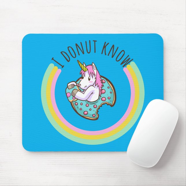 I Donut Know | Einhorn Mousepad (Mit Mouse)