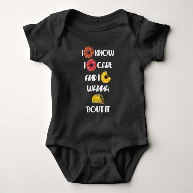 I Doughnut Know Donut Care Food Lover Feinschmecke Baby Strampler (Vorderseite)