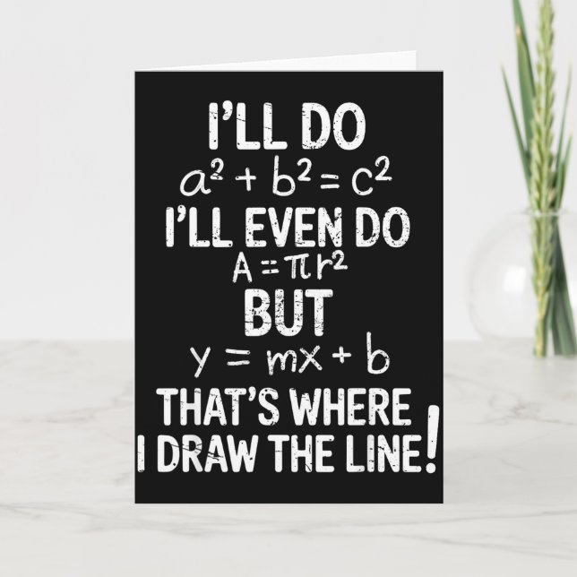 I Draw The Line Funny Back To School Math Teacher  Karte (Vorderseite)