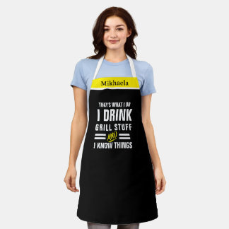 I Drink & Grill Stuff Apron - Funny Chef "I Do" Schürze
