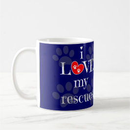 I druckt LIEBE meine Rettungen, Tatze,/rotes Herz Kaffeetasse