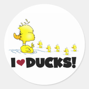 I duckt Liebe T-Shirts und Geschenke Runder Aufkleber