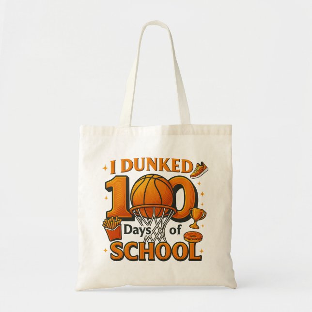 I Dunked 100 Days Of School Basketball Student Tragetasche (Vorne)